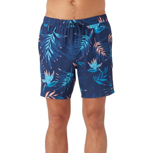 O'NEILL Men's 17 Inch Outseam Divergent Swim Trunks with Compression Liner, Elastic Waist Mens Swim Trunks, Compression Swim2