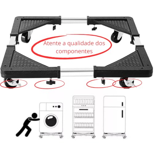 Suporte para Geladeira e Fogão com Rodinha Pé para Máquina de Lavar Roupa Base antiderrapante para M