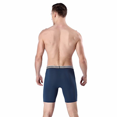 Men Active Modal Underwear Sport Quick Dry Performance Boxer Briefs Soft Breathable Trunks Underpants with Fly (Blue, 3XL)