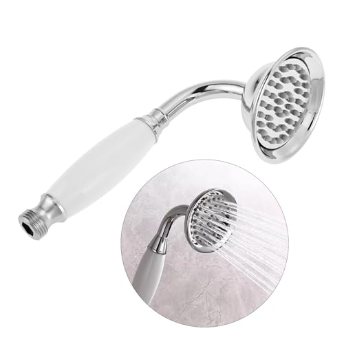 DRELD Pommeau de douche rétro en acier inoxydable - Pommeau de douche antique - Pommeau de douche nostalgique avec style téléphone (argent)