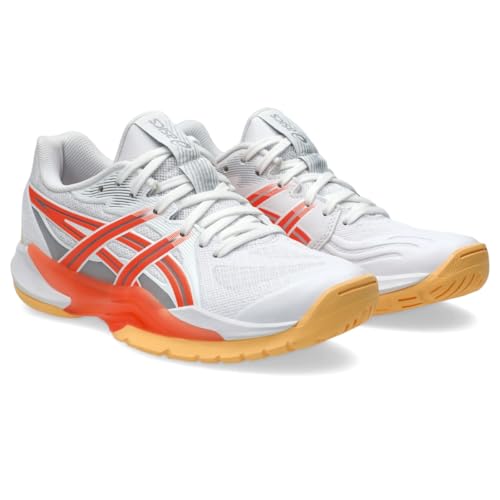 ASICS ASICS Women's POWERBREAK FlyteFoam Handball Shoe, 9.5, White/Vivid Coral