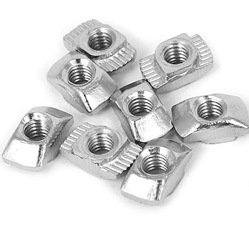 50pcs 4040 series m8 t nuts t slot nut hammer head fastener nut nickel plated carbon steel nut for aluminum profile4040 series m8