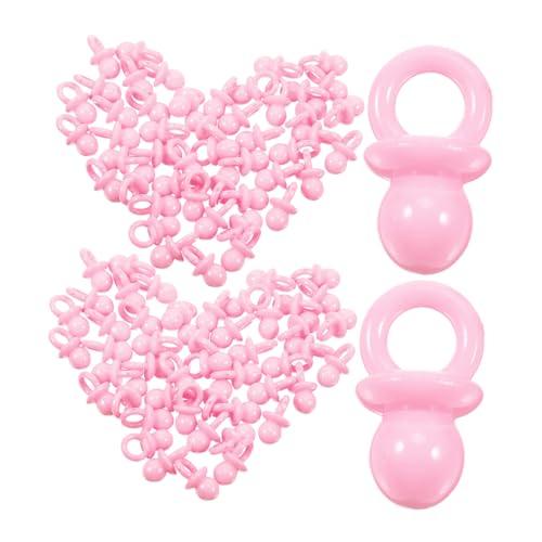 Hohopeti Set of 200 Mini Pacifiers for Baby Shower Decorative Favors Acrylic Design for Girl's Shower