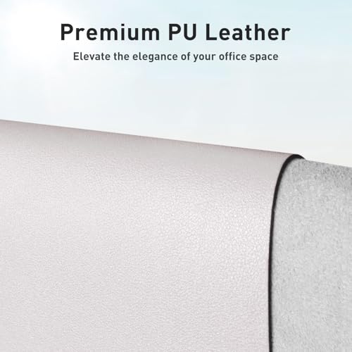 Image of Aothia Large PU Leather Desk Pad Protector - Non-Slip Mouse Pad & Writing Mat for Office /Home, Waterproof, Easy to Clean (23.6 inch x 13.7 inch, Pale Lavender White)