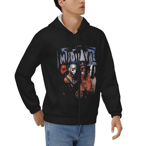 Mudvaynes Hoodie Men'S Zip Up Lightweight Hooded Pullover Sweatshirt Long Sleeved Pockets