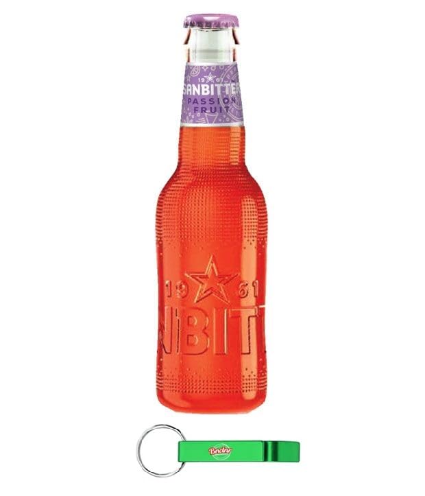 Sanbittèr Passion Fruit | Alkoholfreier Aperitif aus Italien Aus Passionsfrucht / (24 x 200ml) + Beni Culinari Kostenloser Schlüsselanhänger