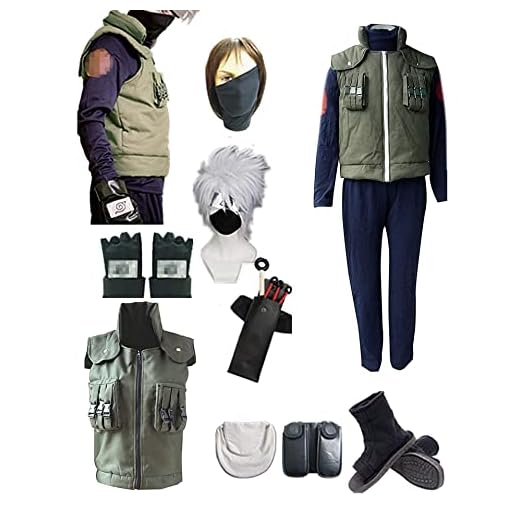 ZYHCOS Cosplay Costume Hatake Kakashi Halloween Full suit With Wig US Size (US SIZE Mens-Large)