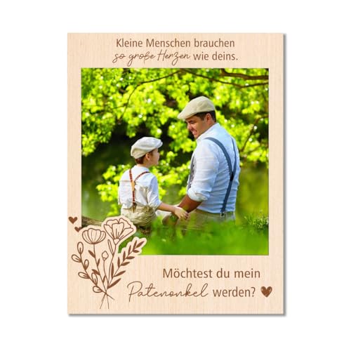 Augesak Cadre photo en bois pour parrain et parrain - Cadeau pour parrain
