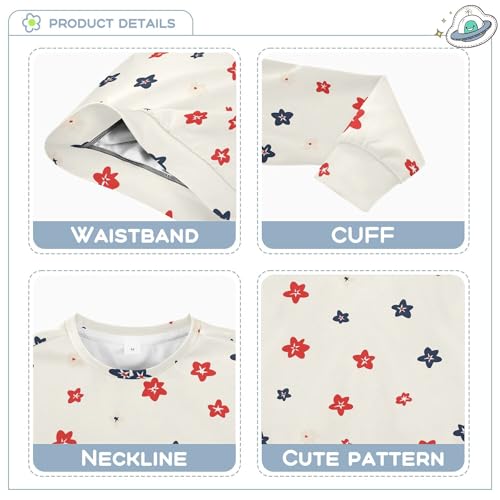 JUNZAN Retro Colorful Flowers Kids Boys Pullover Hoodie Long Sleeve Sweatshirts for Boys Athletic 4T3