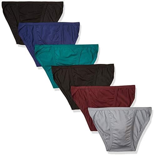 Hanes Men's Tagless Comfort Flex Fit Dyed String Bikini, 6 Pack, Assorted, Large