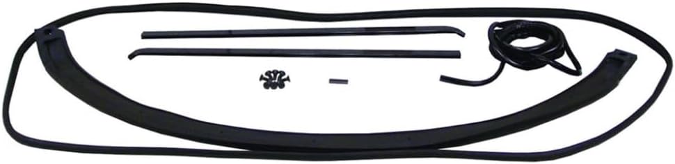 KarParts360 For Jeep Wrangler 1990 91 92 93 94 1995 Windshield Frame Kit | Black | Metal/Rubber | Yuppy Jeep YJ | With Windshield Frame | With Weatherstrips | With Channel | With Clip & Torx Screws