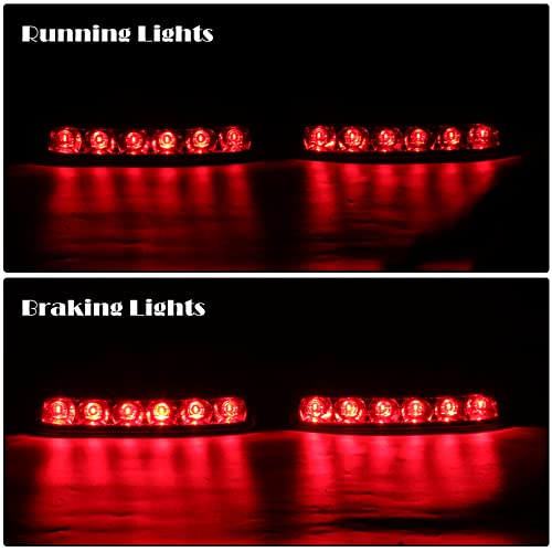JMTBNO LED Motorcycle Saddlebag Brake Light Tail Light Running Lights Compatible with Harley Touring Electra Glide FLHTCU FLHTCUL FLHTK FLHTKL FLTRU FLHTKSE FLTRUSE (Chrome-Red) miniatura 4