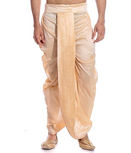 royal kurta Men's Gold Silk Blend Dhoti-picture-30