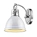 Golden Lighting 3602-BA1 CH-WH Duncan - One Light Bath Vanity, Chrome Finish with White Glass