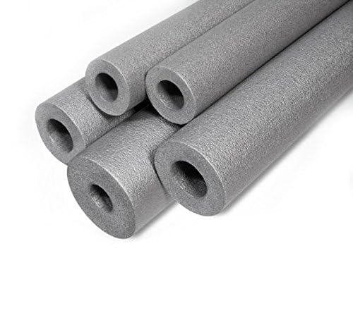 Grey Pipe Insulation Foam 15mm / 6mm Length - 1 Meter Strong Round Tube Lagging Thermal Acoustic Water Pipe Wrap ST15/6