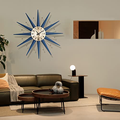 Haowanjp 28 Inch Large Wall Clocks For Living Room Decor Mid Century Silent Non-Ticking Big Wall Clocks Metal Decorative Modern Home Decorations For Living Room,Bedroom,Dining Room,Office #TOP7