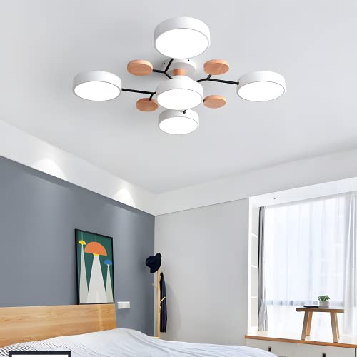 Plafonnier acrylique de qualité et bois pour une lumière LED douce de chambre