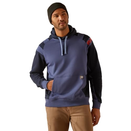 Image of Ariat Men's Rebar Workman Colorblock Logo Hoodie