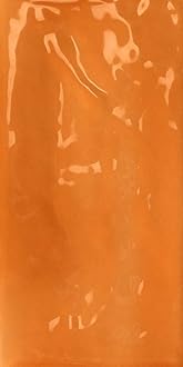 Gloss Ceramic Wall Tile - Joyful Gloss Brick - 100mm x 200mm - Versatile Laying - Easy Installation - Single Tile, Papaya (Orange)