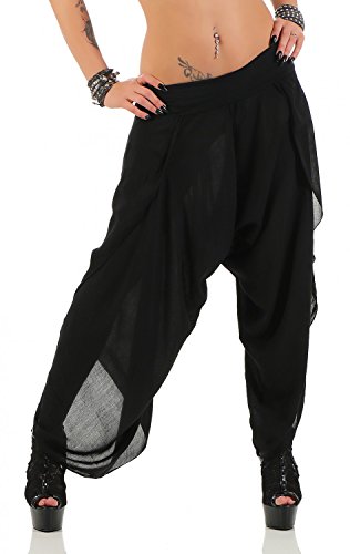 Danaest Pantalones de mujer para el tiempo libre, pantalones bombachos Aladdin Pants Casual Verano (NO 540), Negro , Talla única Cover
