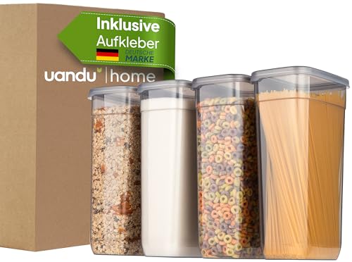 uandu Vorratsdosen mit Deckel Luftdicht 4er Groß Set, Aufbewahrungsbox mit deckel küche für...