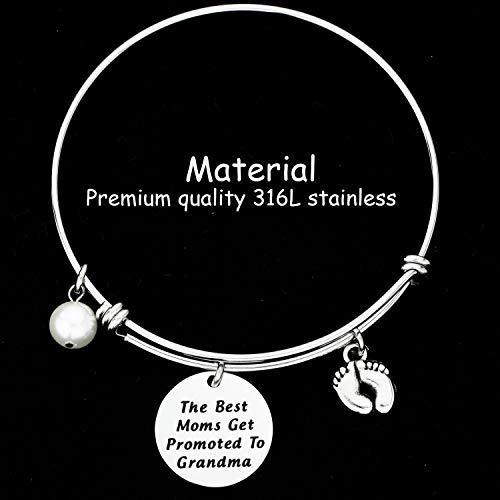 New Grandma Gifts Bracelet The Best Moms Get Promoted to Grandma to Be Jewelry3