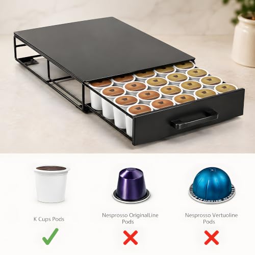 Image of Coffee Pod Storage Drawer for Keurig K-Cup Pods, Holds 35 Capsules