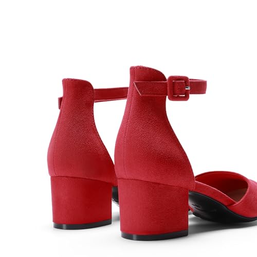 Image of DREAM PAIRS Women's Round Toe Low Block Heel Pumps