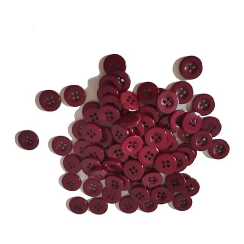 Lyracces Sewing Resin Small Flatback Buttons DIY Fasteners 100pcs 15mm 0.59in(Burgundy Red) Cover