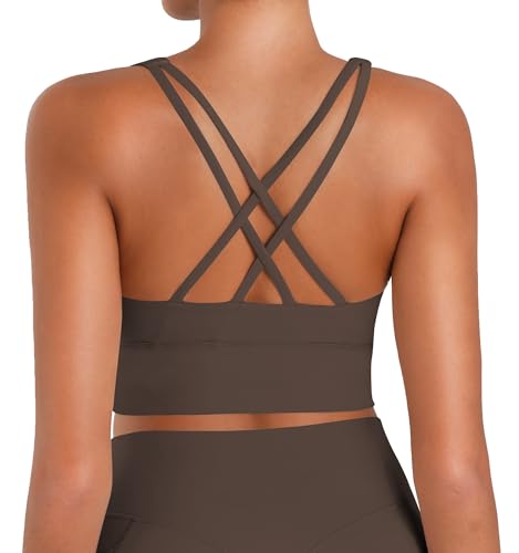 Image of Sunzel Sunzfly Sports Bra for Women, Scoop Neck Crisscross Back Padded Low Impact Bras Tops for Workout Yoga Gym