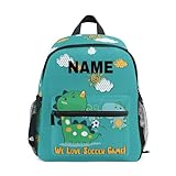 ZAZYXTJ Personalized Cute Dinosaur Kids Backpack for Boys Girls Toddler Backpack with Chest Strap Name Tag Preschool Backpack 3-8 Years Old