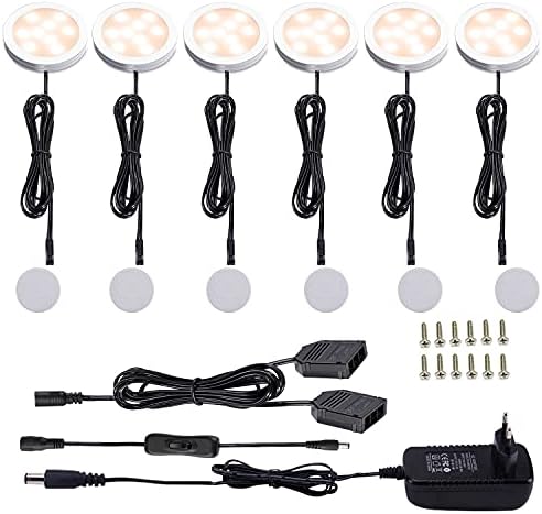 LED Unterbauleuchten 4er Set – Extra Flach, Je 1,5W, 3000K Warmweiß, Mit Kippschalter & Trafo