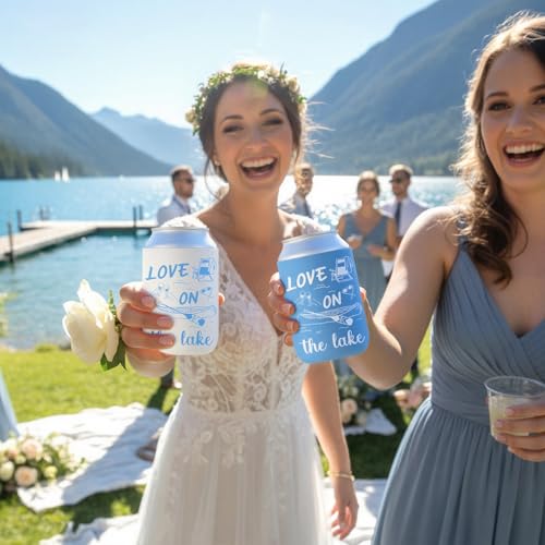 Image of 12 Pcs Love on the Lake Bachelorette Party Decor Can Sleeves Bulk