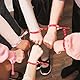 WANDIC 30 Stück Gesundheits-Armbänder aus Polyester mit Schleifenmuster, 5 Stile, verstellbar, für öffentliche Veranstaltungen, 30