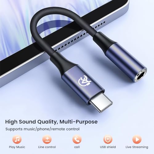 AUDIOCULAR Type-C to 3.5mm Audio Jack Converter, Grey - Image 3