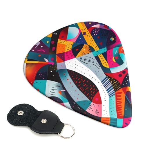 Paquete de 6 púas de guitarra instrumental de jazz abstracto, accesorios para ukelele de guitarra...