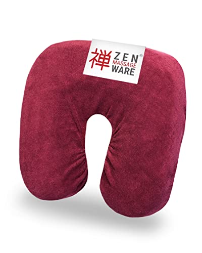 Housse d'appui-tête zen pour lits de massage | tissu éponge moelleux | très facile d'entretien et lavable en machine | pour toutes les tables cosmétiques et bancs de thérapie courants (Rouge) Cover