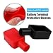 Zipelo Car Battery Terminal Cover, 2PCS Soft Rubber Vehicle Insulating Battery Protector, Positive Negative Poles Automotive Stud Connector Top Post Cap, Universal for Truck Motorcycle Bike