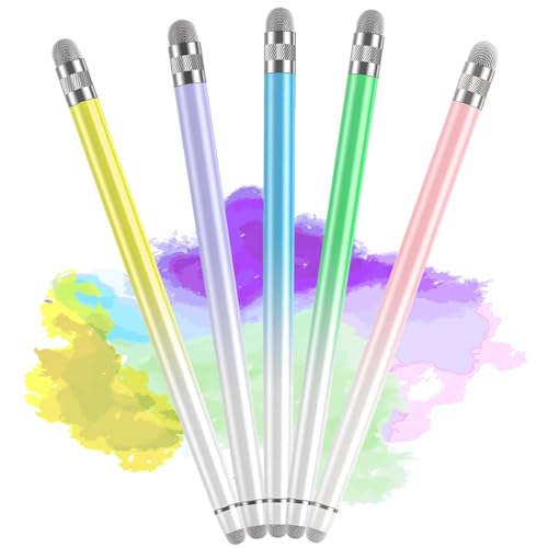 TCD 5 Pack Stylus Pen for Touch Screen, High Precision Universal Capacitive Styluses Pen for iPad, Tablet, iPhone, Android & All Touch Screen Devices (Purple, Yellow, Blue, Green, Pink)