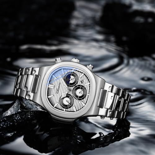 Image of Gosasa Fashion Men's Watches Date Business Watch Stainless Steel Luxury Style Luminous Quartz Waterproof Analog Display Male Wristwatch