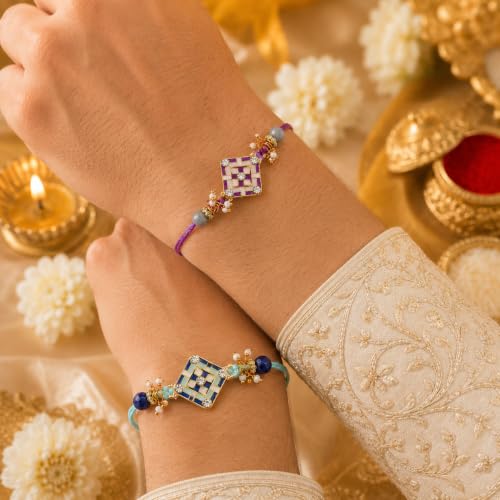 Image of Dreamica Designer Set of 2 Rakhi, 600 ML Best Bro Sipper, Fridge Magnet, Greeting Card and Tilak Set | Best Rakhi Gift for Brother