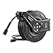 VEVOR Pressure Washer Hose Reel, 60 ft x 1/4 inch Retractable Power Heavy-Duty Steel Washer Hose Reel, 4000PSI Max, Auto-Rewinding, Flexible Wall/Floor Mounted for Car Washing,Garden,Floor Cleaning