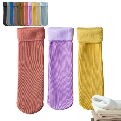 Fleececozy - Ultra Soft Velvet Slim Thermal Socks,Thermal Velvet Slim Socks,Manlira Velvet Thermal Socks for Women (3 Colors D,One Size)