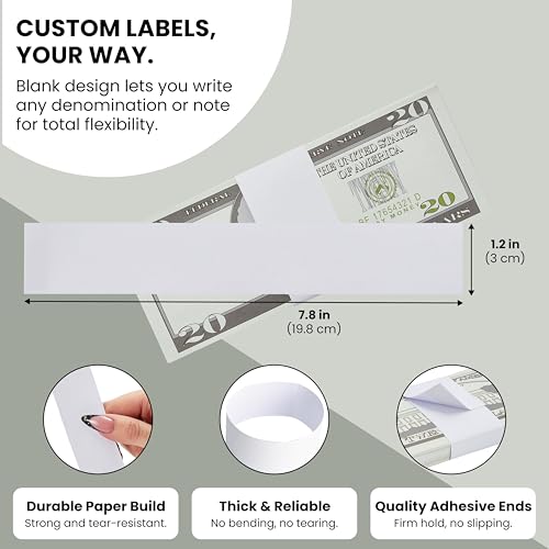 image for Juvale 900-Pack Money Bands for Cash, Blank Self-Adhesive Currency Str