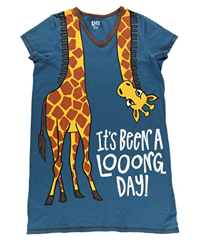 Image of Lazy One Women's Novelty Nightshirt - Funny Cotton Nightgown, Cute V-neck Sleep Shirts, Women's Sleepwear