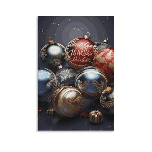 Boules de Noël sur toile idée cadeau esthétique