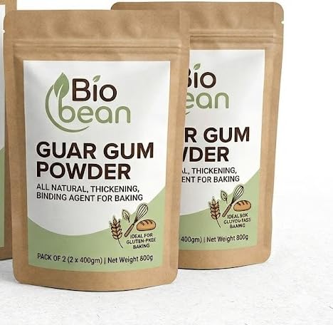 Bio bean Guar Gum Powder, All Natural Thickening and Binding Agent for Baking, 400gm, Pack of 2