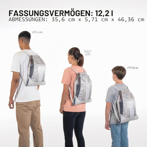 adidas Alliance Rucksack mit Kordelzug, Turnbeutel, Marineblau, Einheitsgröße, Schwarz, Einheitsgröße – Ansicht 5