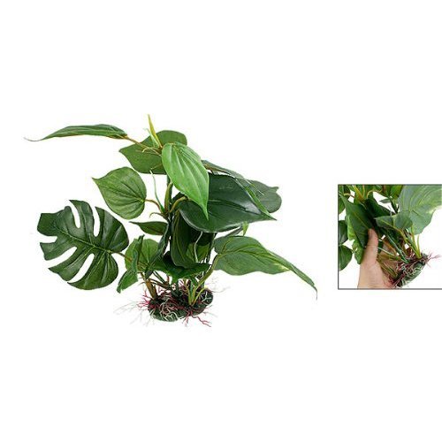 CNZ® Aquarium Fish Tank Green Lifelike Underwater Plastic Plant Aquatic Water Grass Decor (Large, 13-inch) - Thumbnail 4