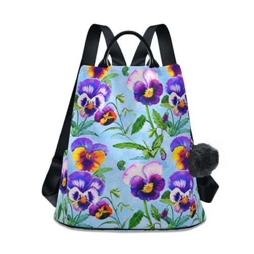 Sac à dos femme bleu à motif floral raffiné et finitions haut de gamme